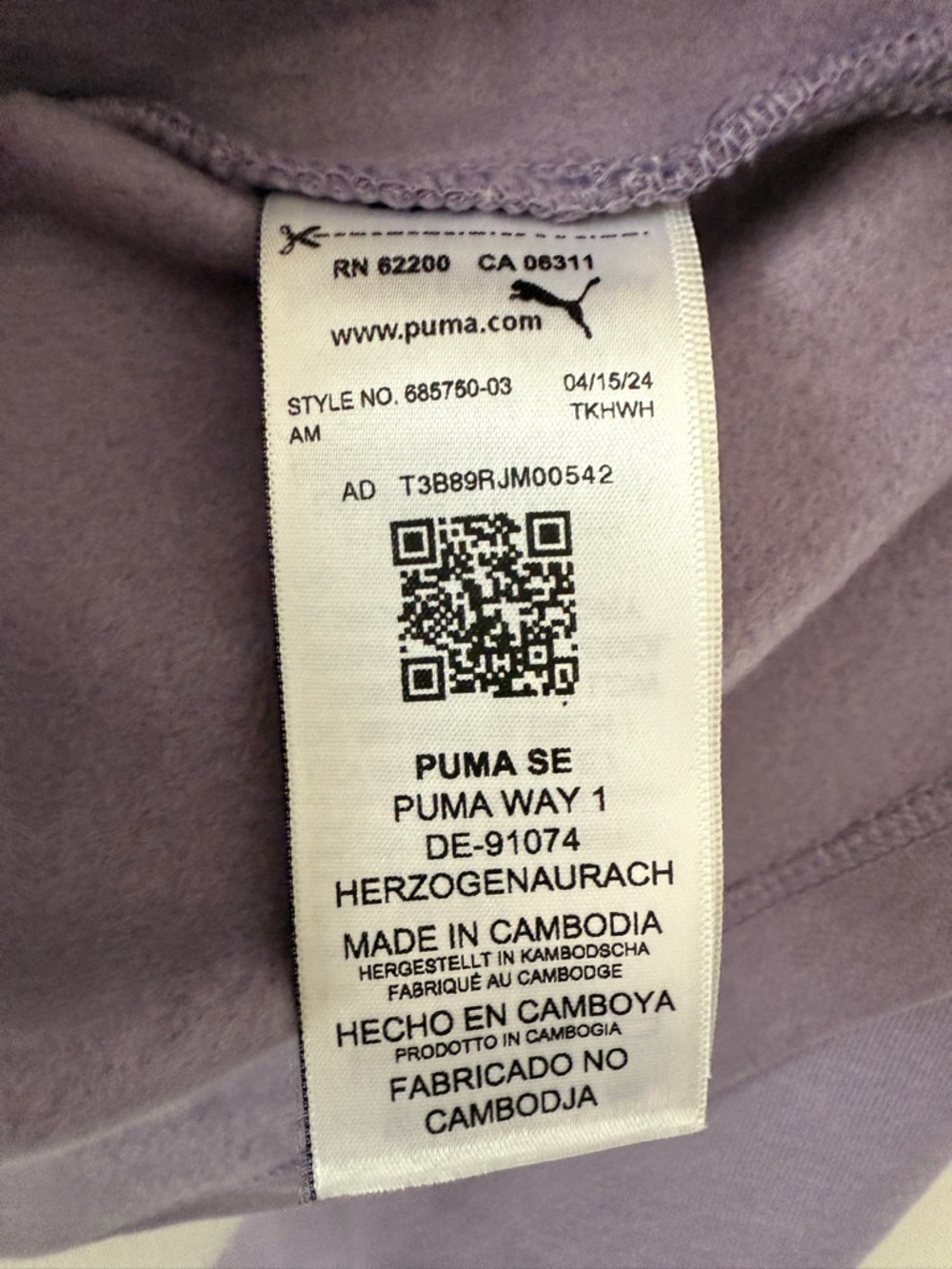 Puma Lilac Purple Crew Neck Pullover Sweatshirt Women’s XL midweight cotton poly - Picture 7 of 10